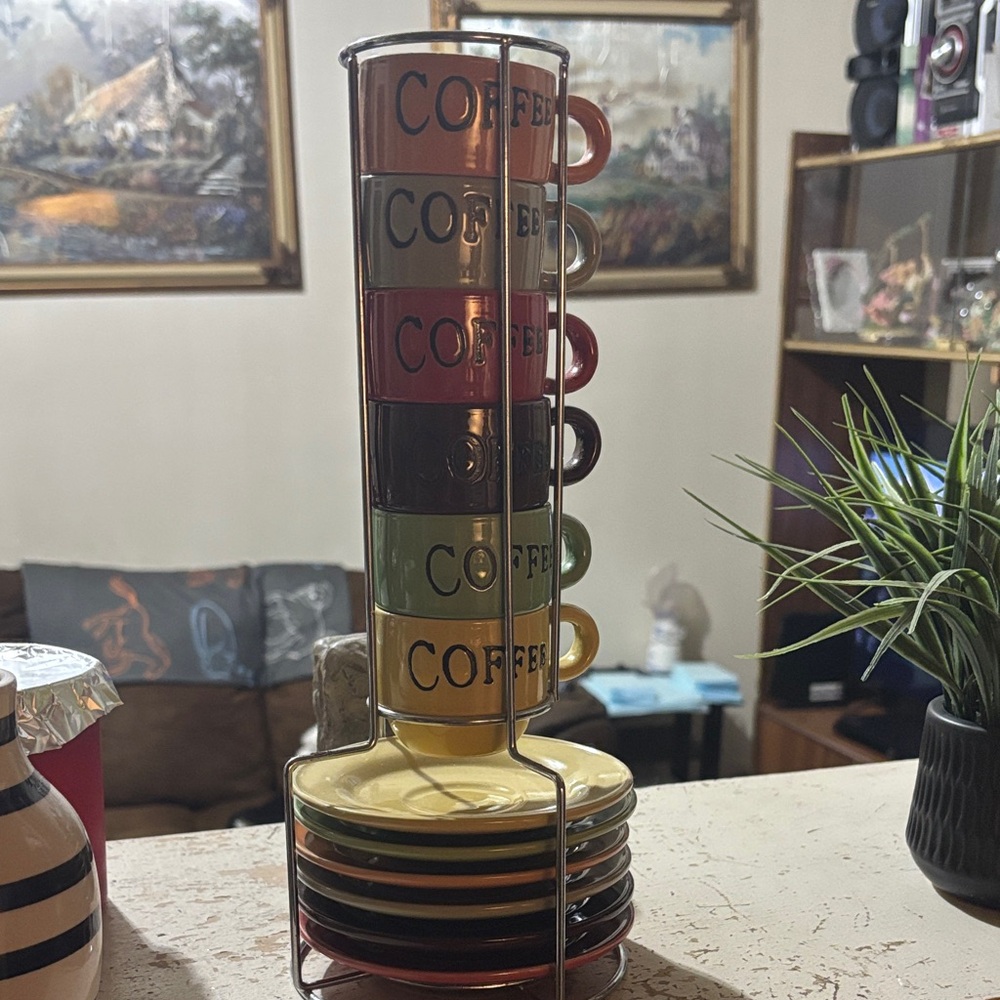 Stackable Coffee Mug Set with Stand